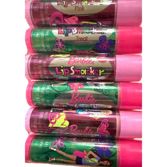 Vintge BONNE BELL Lip Smacker BARBIE #252 8pc Bubble Font PINK & TREAT Balms '09 - Picture 4 of 7